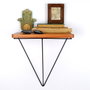 Hanah Home Wr037 Estantería Decorativa de Pared de Madera y Metal Nogal y Negro